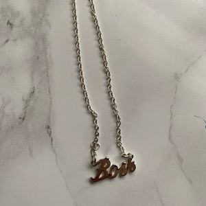 Boss necklace Silver-tone.